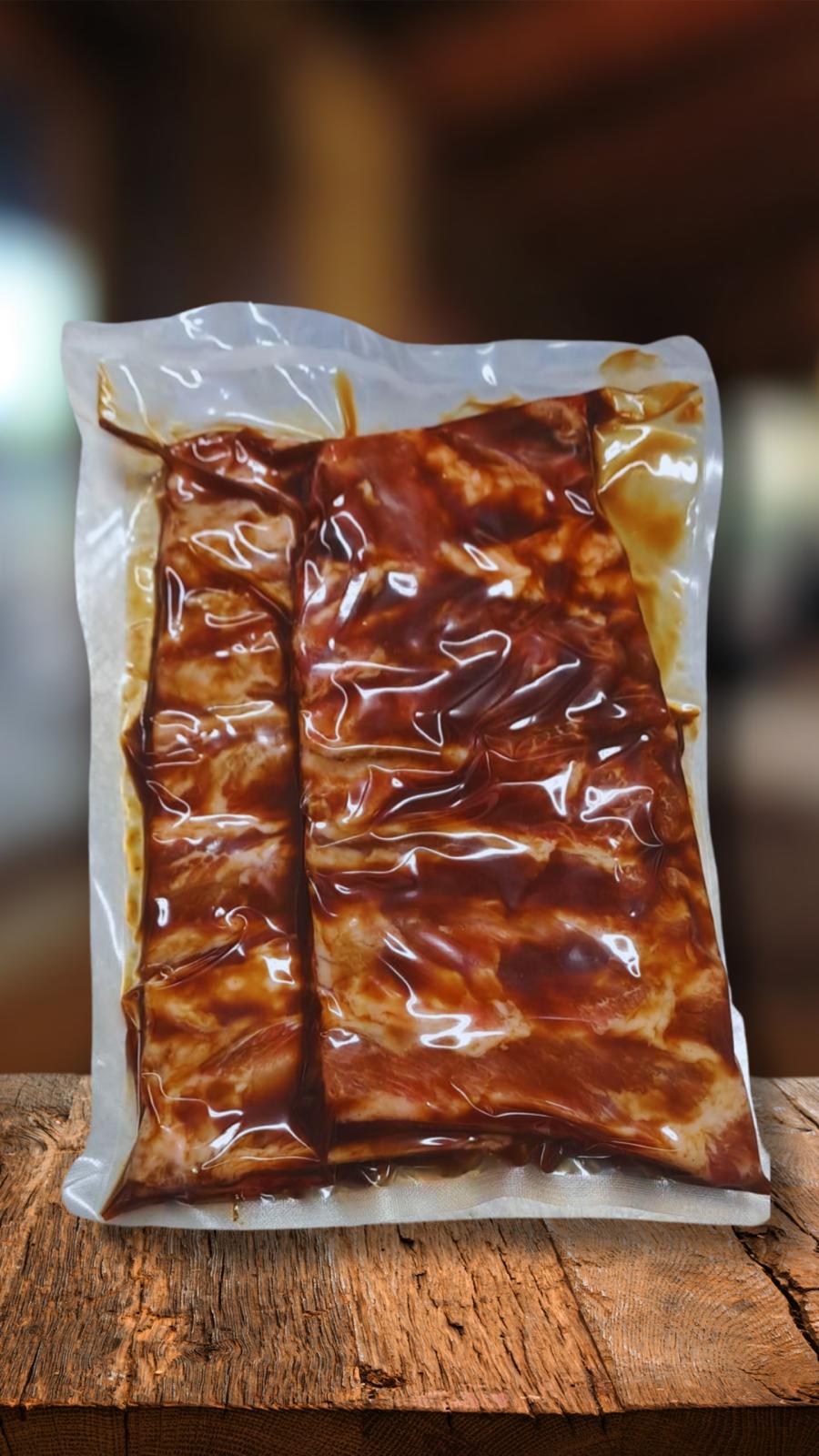 Costilla de cerdo ibérico con salsa barbacoa